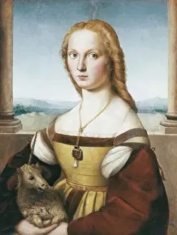 Borghese Prints: Raphael (1483-1520). Woman with an Unicorn. 1505