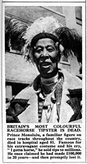 Images Dated 26th March 2021: Ras Prince Monolulu (1881 - 1965), real name Peter Carl Mackay (or McKay