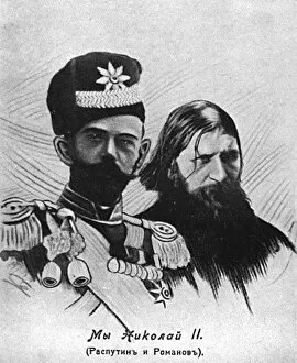Nikolai Collection: Rasputin with Nicolas II