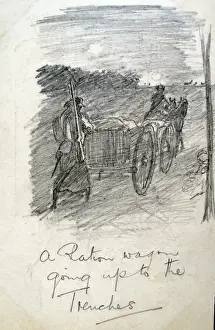 Ration Prints: A Ration Wagon going up to the Trenches