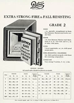 Images Dated 11th March 2020: Ratner patent extra strong safe, fire and fall resisting