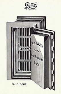 Security Collection: Ratner strong room door, No. 3, fire-resisting with lobby and grille. Date: circa 1920s