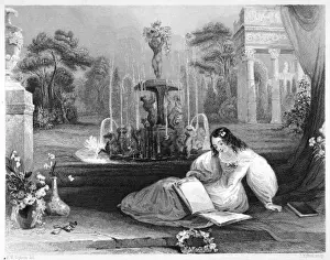 Reading by a Fountain