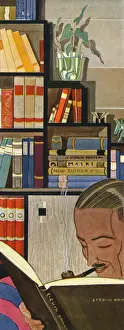 Shoulders Prints: Reading in the library