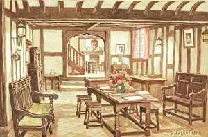 Stratford Prints: The Reading Room, Harvard House, Stratford-upon-Avon