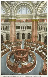 Shelving Prints: Reading Room of the Library of Congress, Washington DC