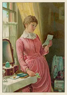 Reads Prints: She Reads a Letter 1889