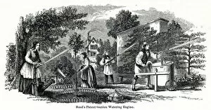 Watering Gallery: Reads patent garden watering engine 1851