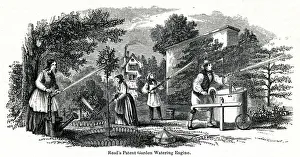 Watering Gallery: Reads patent garden watering engine 1851