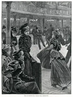 Skaters Collection: Real ice skating-rink, Niagara Hall, Westminster 1895