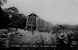 Sheds Prints: Real photo of tobacco drying sheds Church Crookham