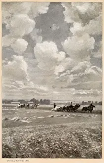 Reaping with horse-teams - It was the Middle West in its glory ! Date: 1904