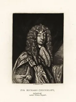 Sir Peter Lely Prints: Rear Admiral Sir John Chicheley, c. 1640-1691