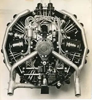 Radial Prints: Rear view of a Pobjoy Niagra seven-cylinder radial engine