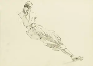 Waist Band Prints: Rear view of woman sitting