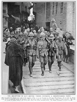 Recapture Prints: The Recapture of Kut-el-Amara, 1917 - British Troops enterin