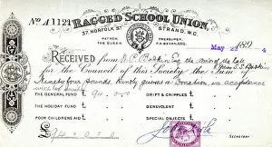 Ragged Prints: Receipt, Ragged School Union, London