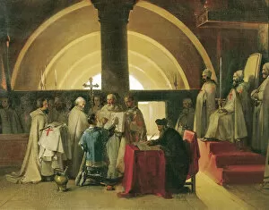 Habit Gallery: Reception of Jacques de Molay. 1840s; Reception