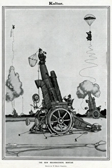 Hague Gallery: The Reconnoitring Mortar by Heath Robinson