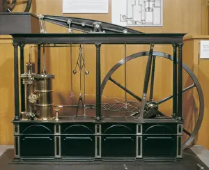 1736 Prints: Reconstruction of the steam engine. 1765. FRANCE