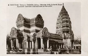 Angkor Gallery: Detail of reconstruction of Temple of Angkor Wat, Cambodia