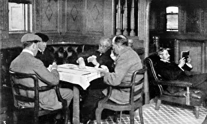 Saloons Gallery: Recreations on board the Empress of Ireland, a game of cards