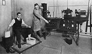 Recruit undergoing heart tests, WW1 Recruit undergoing heart tests, WW1
