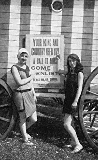 Recruiting on the beach at Southsea, WW1