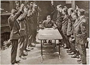 Oath Prints: Recruiting for R.A.F. - Taking Oath 1918