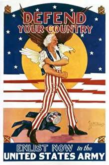 Defend Prints: Recruitment poster, Enlist Now in the US Army, WW1