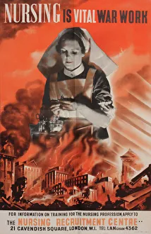 Cavendish Prints: Recruitment poster, Nursing is Vital War Work, WW2