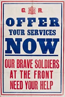 Offer Gallery: Recruitment poster, Offer Your Services Now, WW1