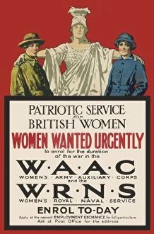 Recruitment Gallery: Recruitment poster for the WAAC and WRNS
