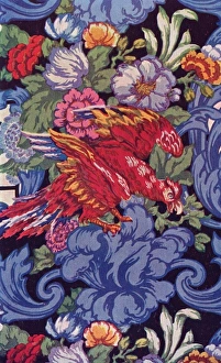 Images Dated 31st August 2012: Red bird and flowers