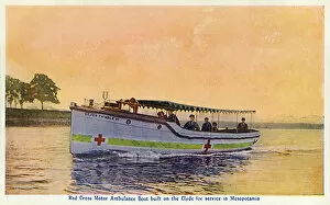 Ambulances Gallery: Red Cross ambulance motor boat, WW1