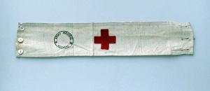 Firearms Collection: Red Cross brassard - stamped Army Medical Service