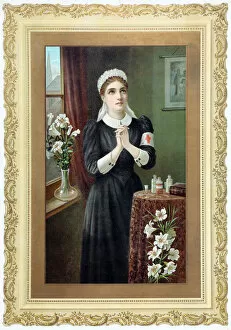 Lilies Gallery: Red Cross nurse praying