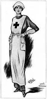 Nurses Prints: Red Cross nurse regulation uniform, WW1