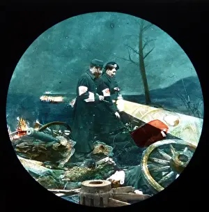 Red Cross workers on World War One battlefield