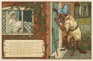 Grandma Prints: Red Riding Hood / Crane