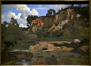 Images Dated 11th July 2015: The Red Rocks at Civita Castellana, c. 1827, by Camille
