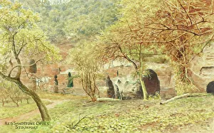 Stourport Prints: Red sandstone caves, Stourport-on-Severn, Worcestershire