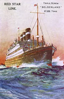 Triple Prints: Red Star Line Ocean Liner, Triple Screw, Belgenland