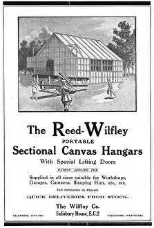 Hangars Prints: Reed-Wilfley Sectional Canvas Aircraft Hangars