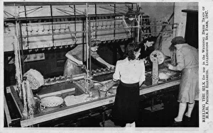 Images Dated 2nd August 2018: Reeling the Silk for wedding dress train, Princess Elizabeth