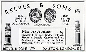 Oils Collection: Reeves and Sons Ltd Advertisement