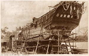 Refitting an Arab Dhow in Mumbai Harbour, India