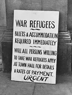 Request Prints: Refugee accommodation request WWII
