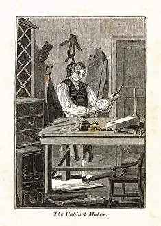 Carpenter Prints: Regency cabinet maker in his workshop