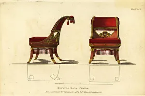 Furnishings Prints: Regency era drawing-room chairs, 1809